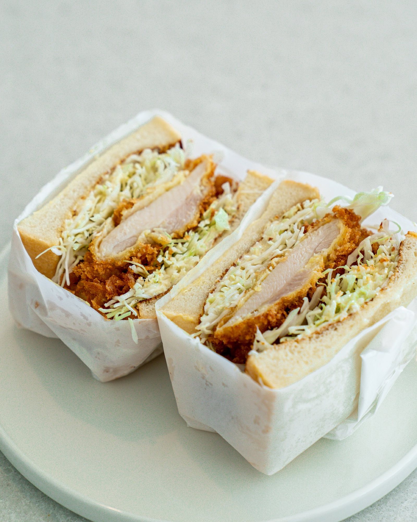 Chicken katsu sando cross-section
